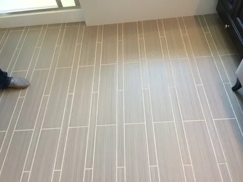 Neutral tile flooring installation for Inland Empire residence